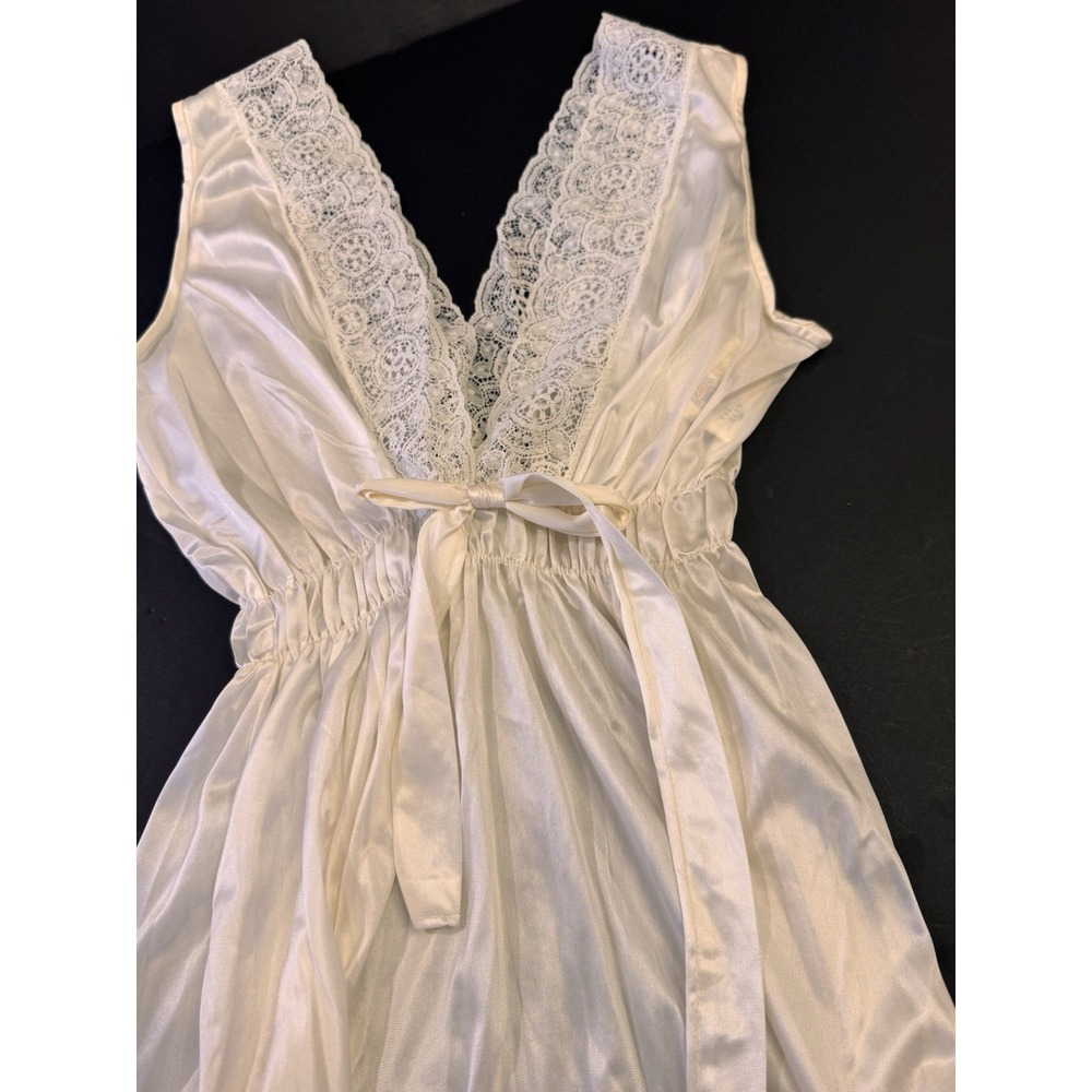 Vtg Miss Elaine Full‎ Sweep Nightgown Petite Sm/Xs USA ILGWU Romance Honeymoon